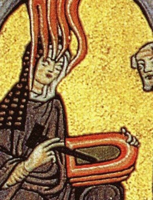 Hildegard von Bingen - Buchillustration aus dem Mittelalter