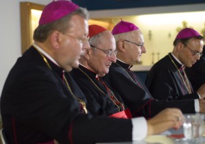 Die Bischöfe Bode, Meisner, Zollitsch und Tebartz-van Elst beim Pressegespräch