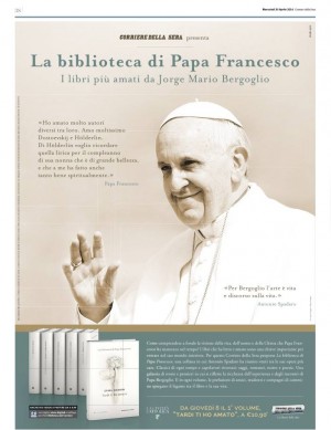 Werbeplakat - die Bibliothek des Papstes