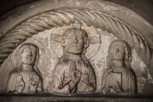 Jesus, Johannes und Maria: Relief in Steingaden