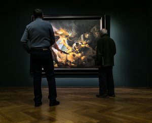 Rembrandt van Rijn: Blendung Simsons, in der Ausstellung in Frankfurt